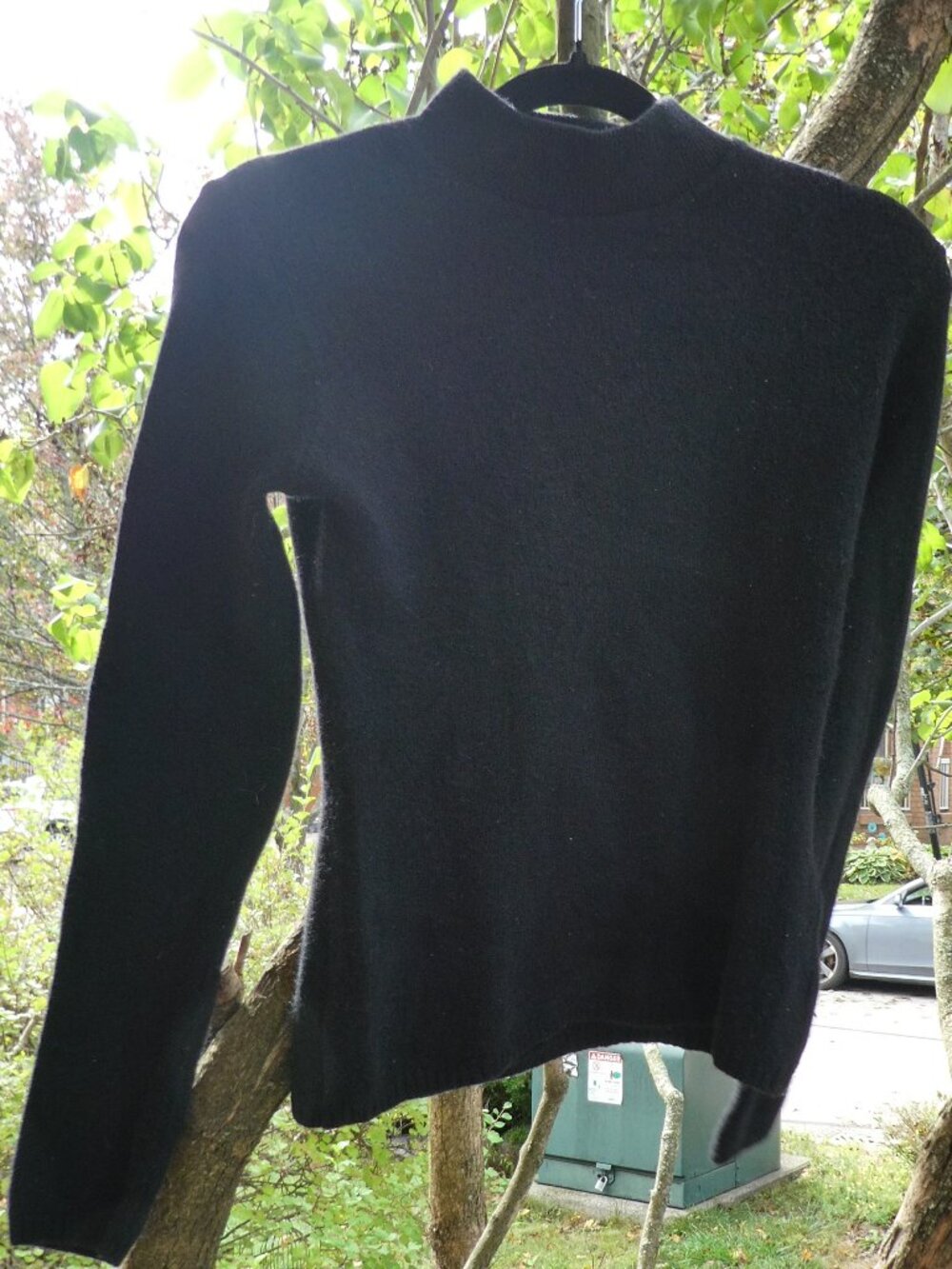 CLOCKHOUSE | small | Black Mock Neck Long Sleeve Wool Sweater
